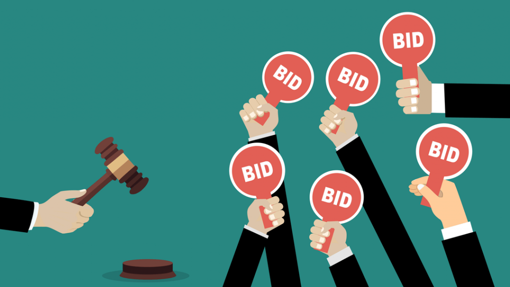 Bidding at a property auction